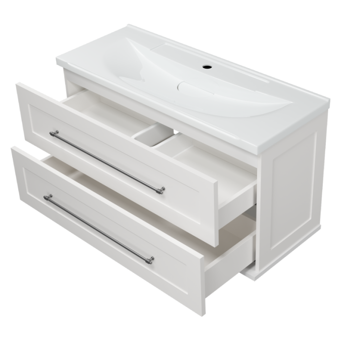 Тумба под раковину Misty Марта 100 белая глянцевая П-Мрт09100-011Пр - 1