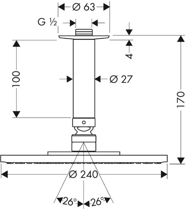 Верхний душ Hansgrohe Raindance AIR 27477000 - 2