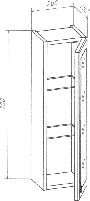 Зеркало-шкаф Бриклаер Кантри 105 бежевый дуб - 7