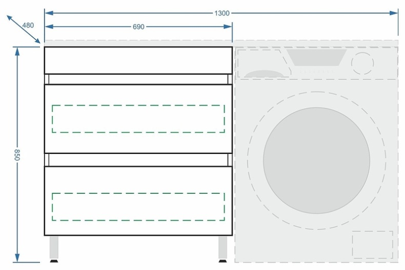 Тумба под раковину Stella Polar Мадлен Марсал 130 белый SP-00000475 - 7