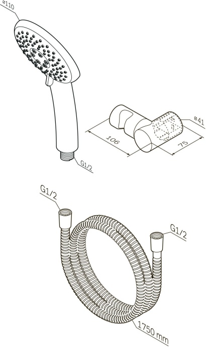Душевой гарнитур AM.PM Like F0118000 - 1