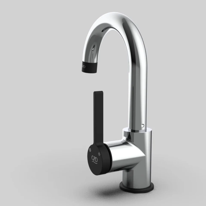 Смеситель для раковины GPD Gildo хром - черный матовый MTL165-K-S - 3