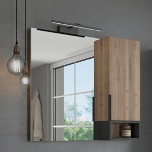 Зеркало-шкаф Comforty Штутгарт 90, дуб тёмно-коричневый 00004151038 - 0