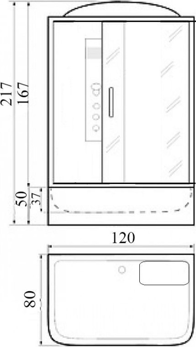 Душевая кабина с поддоном River Vitim 120/80/50 МТ  10000003204 - 3