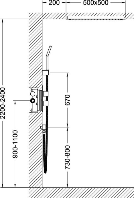 Душевая система встроенная с термостатом Timo Petruma SX-5029/03SM черная - 2