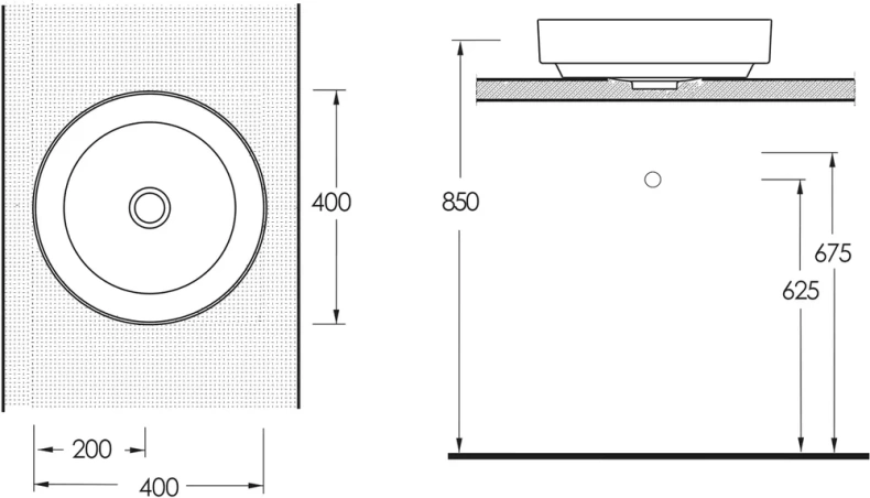 Раковина накладная beWash Alster 40 бежевый 86401073 - 1