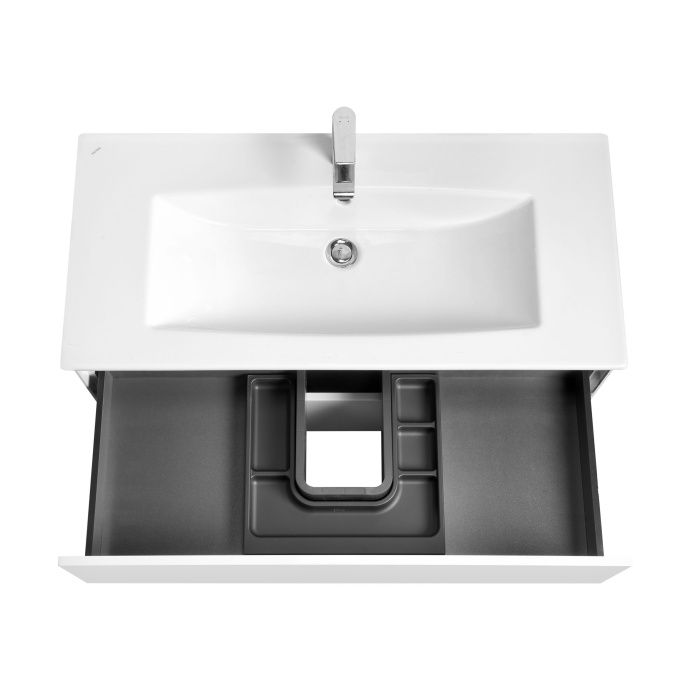 Тумба под раковину Aquaton Сохо 100 белый глянец 1A258201AJ010 - 3