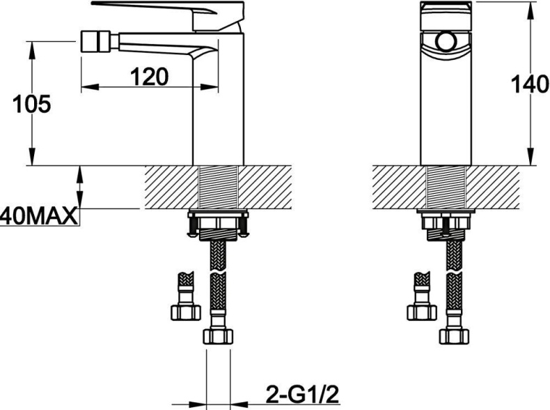 Смеситель для биде BelBagno Ferrano FER BD CRM FER-BD-CRM - 1