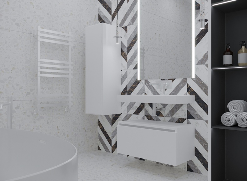 Тумба Armadi Art Flat Valessi Uno-S 80 подвесная белый глянец 897-080-W - 1