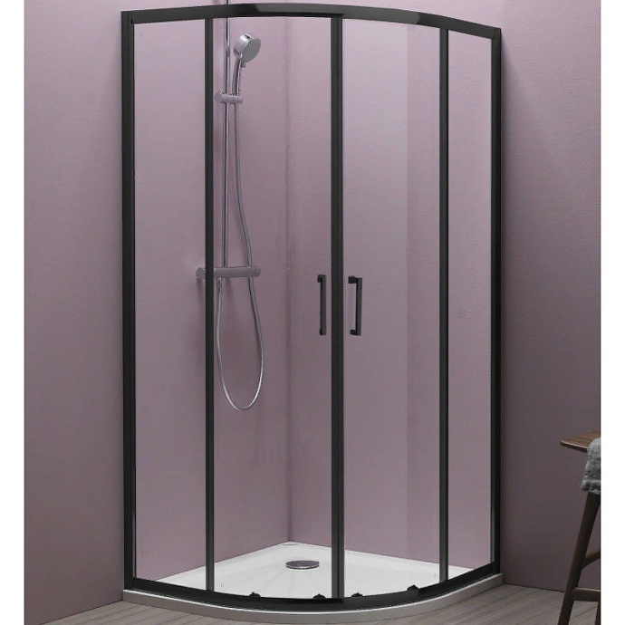 Душевой уголок Kolpa San Eco Quat 80х80 черный стекло прозрачное 515290 - 0