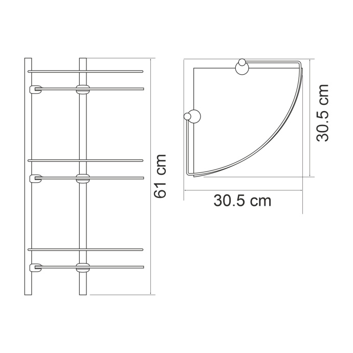 K-3133WHITE Полка стеклянная тройная - 2