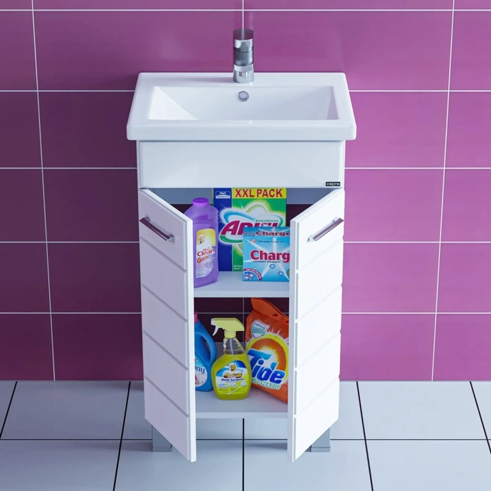 Тумба с раковиной СанТа Омега 50 белый - 0