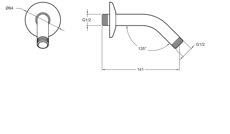 Кронштейн для верхнего душа Jacob Delafon Moxie E11626-CP - 1