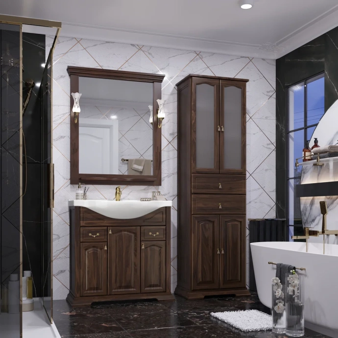 Тумба под раковину Opadiris Риспекто 85 темное дерево 00-00006705 - 5