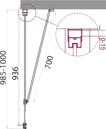 Душевая стенка BelBagno Marmi 100х195 профиль хром стекло прозрачное MARMI-100-FIX-C-Cr - 2