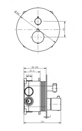 Смеситель для душа встраиваемый Excellent Pi хром AREX.1248CR - 1