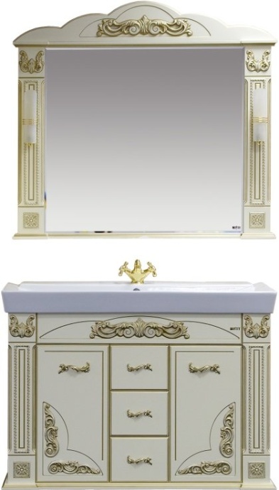 Зеркало Misty Барокко 120 бежевое, патина Л-Бар02120-033 - 7