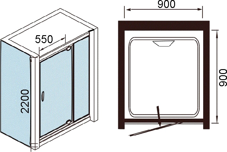 Душевая кабина Weltwasser WW MAINE-1 90х90 R хром  10000001067 - 6