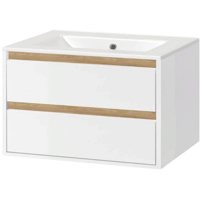 Тумба под раковину EXCELLENT Tuto 80 белый - светлое дерево MLEX.0103.800.WHBL - 0