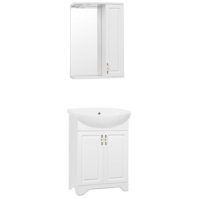 Тумба Олеандр-2 55 под умывальник Антик 55, Люкс белая ЛС-00000046 - 1