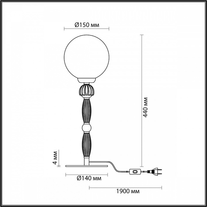 Настольная лампа декоративная Odeon Light Palle 5405/1T - 3