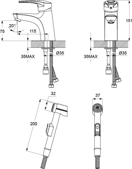 Смеситель для раковины Iddis Carlow Plus хром  CRPSB00i08 - 1
