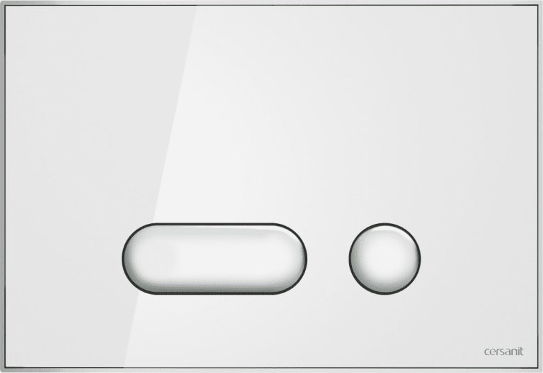 Кнопка смыва Cersanit Intera P-BU-INT/Whg/Gl стеклянная, белая глянцевая - 0