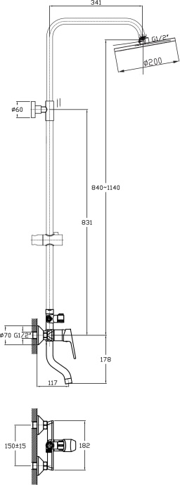 Душевая стойка Agger Merry A1393300 - 3