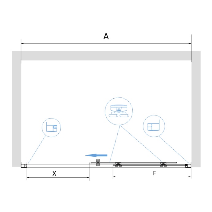 Душевая дверь 100*195 RGW PA-14 W Белый/Прозрачное/6 мм (98-102) (EasyClean) 41081410-15 - 2