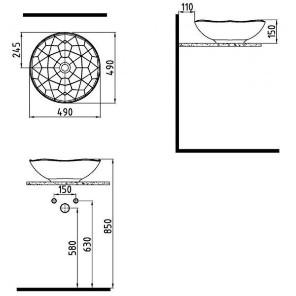 Раковина Bien Pent 49х49 PNLG04901FD0W3000 - 3