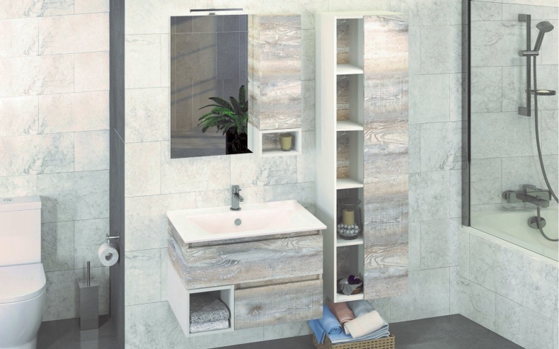 Зеркало-шкаф Comforty Турин 75 дуб бежевый 00004144198 - 1