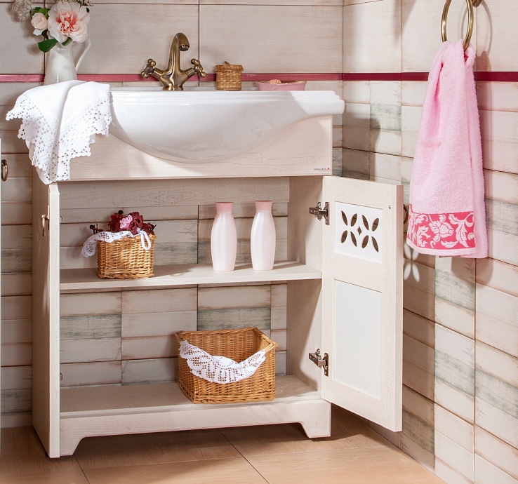 Мебель для ванной Бриклаер Кантри 80 бежевый дуб - 3