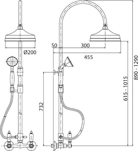 Душевая стойка Cezares First FIRST-CD-03/24-Bi - 1