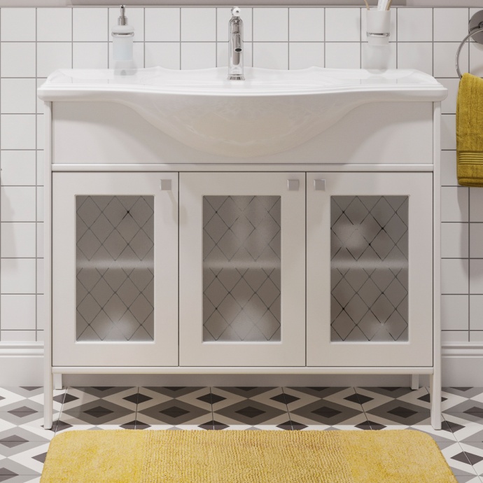 Тумба с раковиной STWORKI Хельсингборг 105 белая 482003 - 0