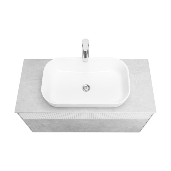 Тумба под раковину Aquaton Марбл 100 белый-серый 1A276301MH4C0 - 3