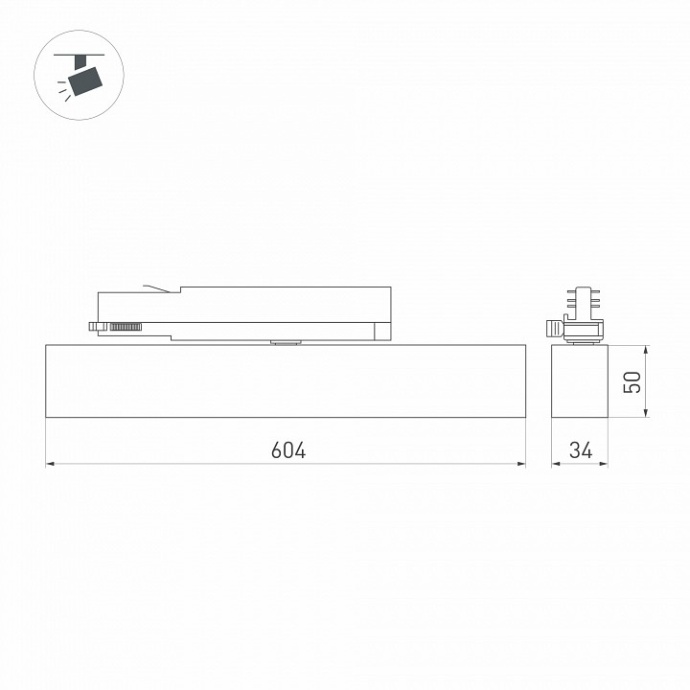 Трековый светодиодный светильник Arlight LGD-Flat-4TR-S605-25W Day4000 033697(1) - 3
