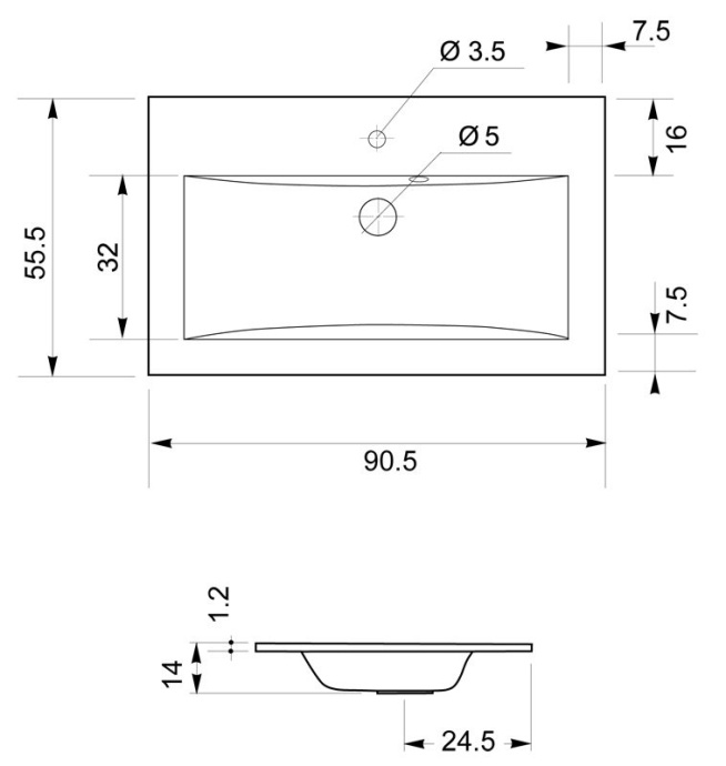 Мебельная раковина Aquanet Мадонна 90 Marmite Mikaela 164748 - 4