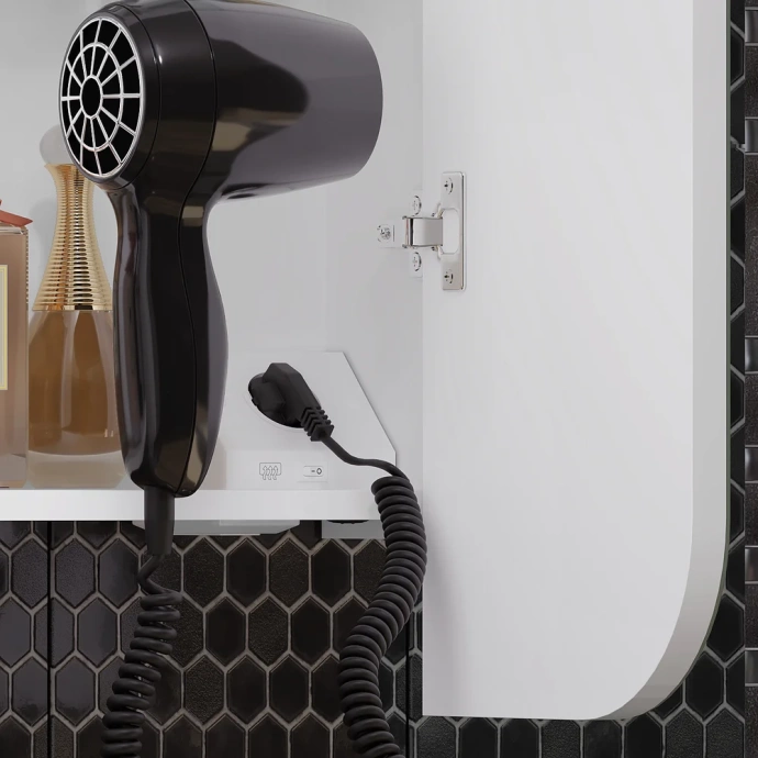 Зеркало шкаф Opadiris Элеганс 70 с подсветкой белый матовый 00-00006755 - 3