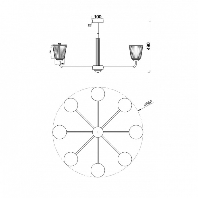 Люстра на штанге Escada Noble 685/8PL - 1