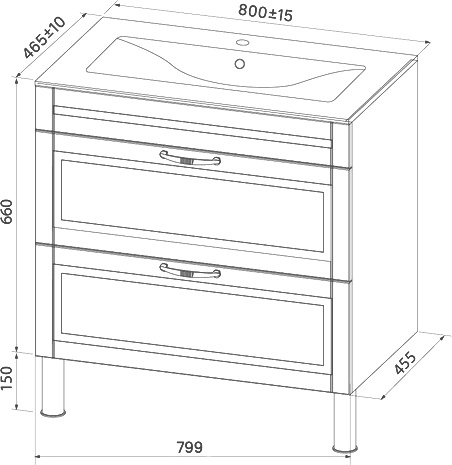Тумба для комплекта IDDIS Oxford 80, белая OXF80W0i95 - 10