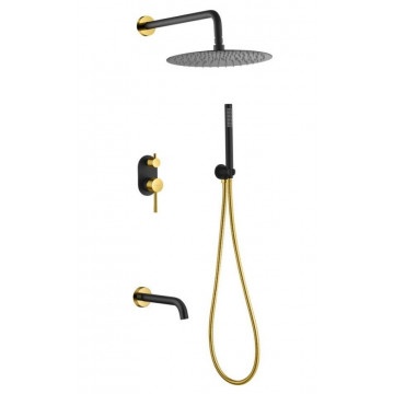Душевой комплект Boheme Uno черный, золото  464-2-BG - 0