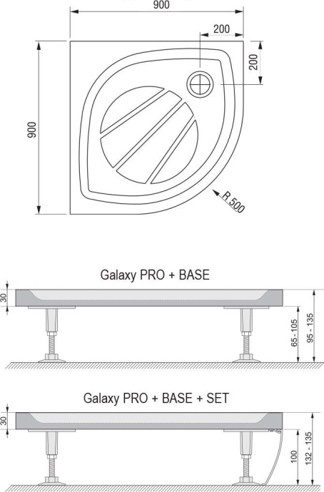 Душевой поддон Ravak Elipso Pro 90x90 см  XA237701010 - 3