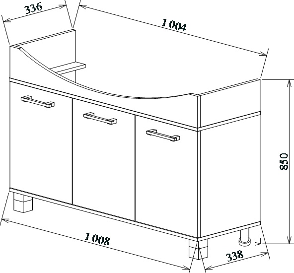 Тумба для комплекта Sanflor Толедо 105 венге, орегон С0000001824 - 2