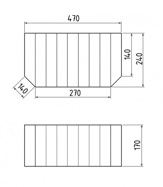 Cтупенька для ванн Gemy 47х24 темное дерево  G0001 - 1