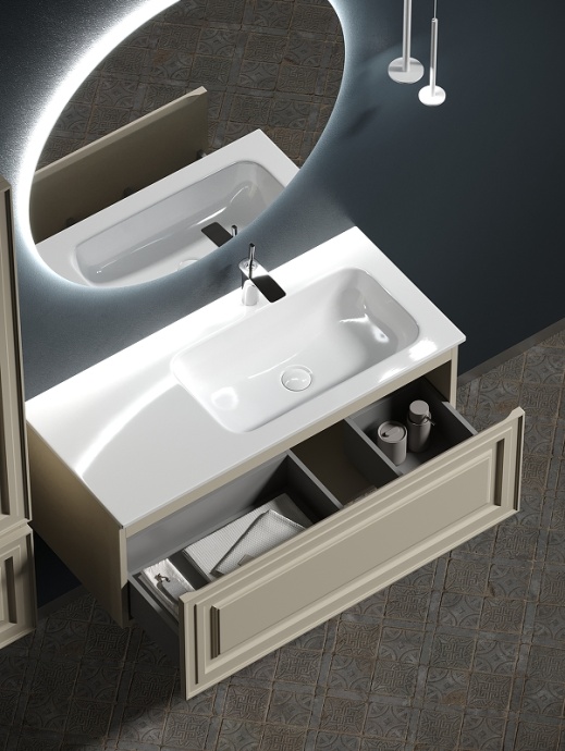 Тумба под раковину Sancos Very 99х40 правая бежевая VR100RCE - 2