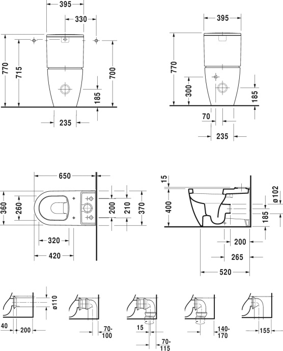 Чаша для унитаза-компакта Duravit ME by Starck 2170090000 - 1