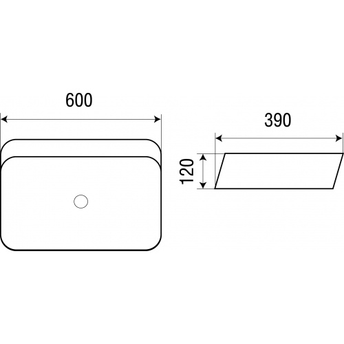 Раковина накладная WW ELBACH 22434 60 белый  10000003832 - 1