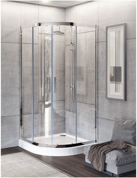 NPE2142 Душевая шторка DELTA ( 900 х 900 х2000 ) нержавеющая сталь стекло прозр 8 мм(R550)  202312 - 7