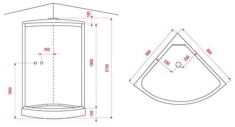 Душевая кабина Arcus  80x80 см  AS-112 - 1