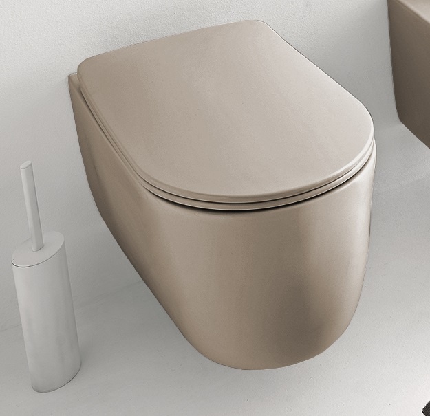 Крышка-сиденье Kerasan Nolita бежевый матовый/хром, с микролифтом  539181 - 1